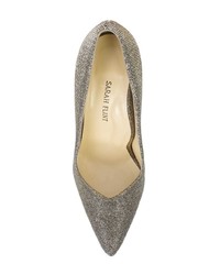 silberne Leder Pumps von Sarah Flint