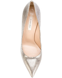 silberne Leder Pumps von Casadei