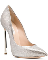 silberne Leder Pumps von Casadei