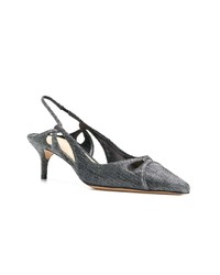 silberne Leder Pumps von Alexandre Birman