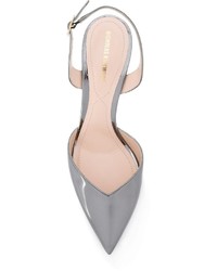 silberne Leder Pumps von Nicholas Kirkwood