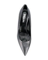 silberne Leder Pumps von Pollini