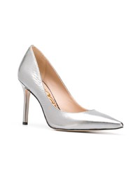 silberne Leder Pumps von Sam Edelman