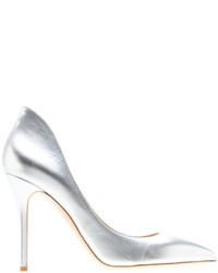 silberne Leder Pumps