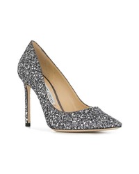 silberne Leder Pumps von Jimmy Choo