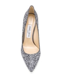 silberne Leder Pumps von Jimmy Choo