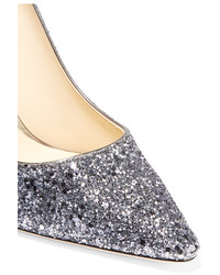 silberne Leder Pumps von Jimmy Choo