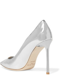 silberne Leder Pumps von Jimmy Choo