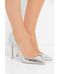 silberne Leder Pumps von Jimmy Choo