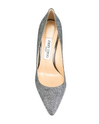 silberne Leder Pumps von Jimmy Choo