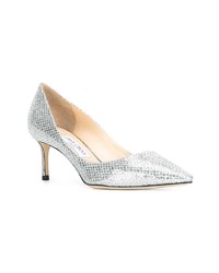 silberne Leder Pumps von Jimmy Choo