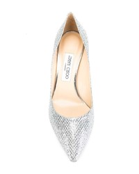 silberne Leder Pumps von Jimmy Choo