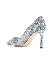 silberne Leder Pumps von Jimmy Choo