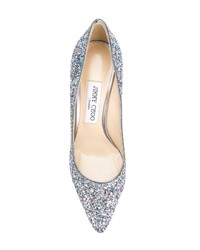 silberne Leder Pumps von Jimmy Choo