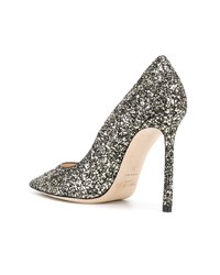 silberne Leder Pumps von Jimmy Choo