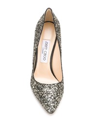 silberne Leder Pumps von Jimmy Choo