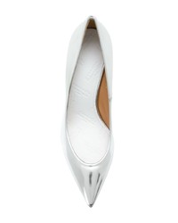 silberne Leder Pumps von Maison Margiela