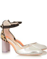 silberne Leder Pumps von Webster