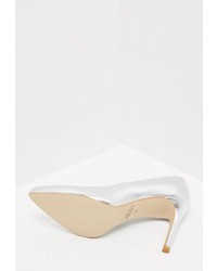 silberne Leder Pumps von Usha