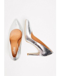 silberne Leder Pumps von Usha