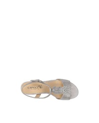 silberne Leder Sandaletten von Caprice