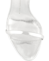 silberne Leder Sandaletten von Giuseppe Zanotti