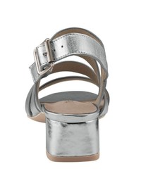 silberne Leder Sandaletten von Heine