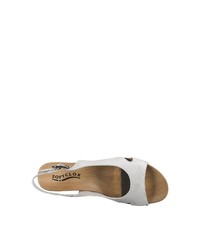 silberne Leder Sandaletten von Softclox