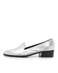 silberne Leder Slipper von Rachel Comey