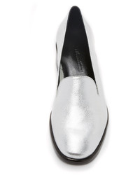 silberne Leder Slipper von Rachel Comey