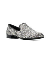 silberne Leder Slipper von Giuseppe Zanotti Design