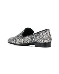 silberne Leder Slipper von Giuseppe Zanotti Design