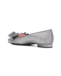 silberne Leder Slipper von Pretty Ballerinas