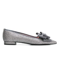 silberne Leder Slipper von Pretty Ballerinas