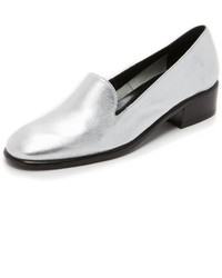 silberne Leder Slipper von Rachel Comey