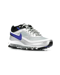 silberne Leder Sportschuhe von Nike