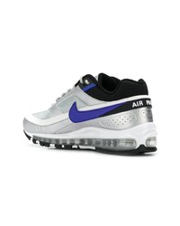 silberne Leder Sportschuhe von Nike