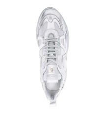 silberne Leder Sportschuhe von Philipp Plein