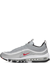 silberne Leder Sportschuhe von Nike