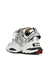 silberne Leder Sportschuhe von DSQUARED2