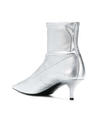 silberne Leder Stiefeletten von Giuseppe Zanotti Design