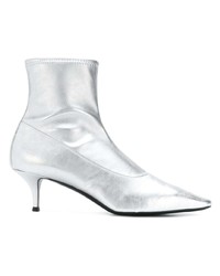 silberne Leder Stiefeletten von Giuseppe Zanotti Design