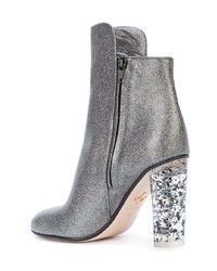 silberne Leder Stiefeletten von Andrea Gomez