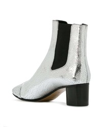 silberne Leder Stiefeletten von Isabel Marant