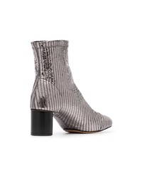 silberne Leder Stiefeletten von Isabel Marant