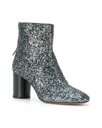 silberne Leder Stiefeletten von Isabel Marant