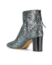 silberne Leder Stiefeletten von Isabel Marant