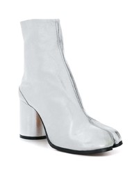 silberne Leder Stiefeletten von Maison Margiela