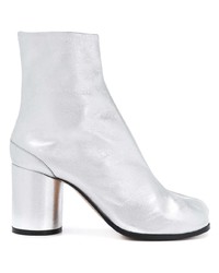 silberne Leder Stiefeletten von Maison Margiela