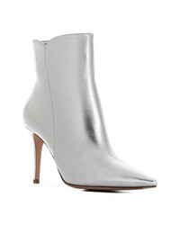 silberne Leder Stiefeletten von Gianvito Rossi